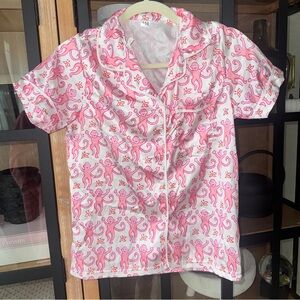 Monkey print pajamas shirt short sleeve button down rollerrabbit amazon girls